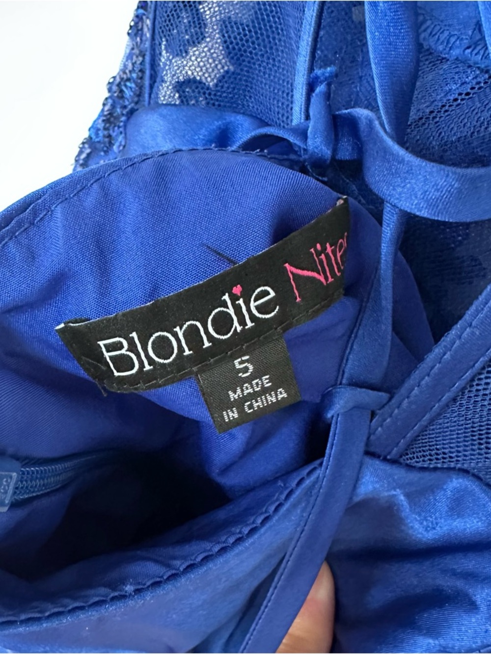 Blondie Nites Royal Blue Sequin Prom Dress Size 5 (short) - Picture 4 of 4